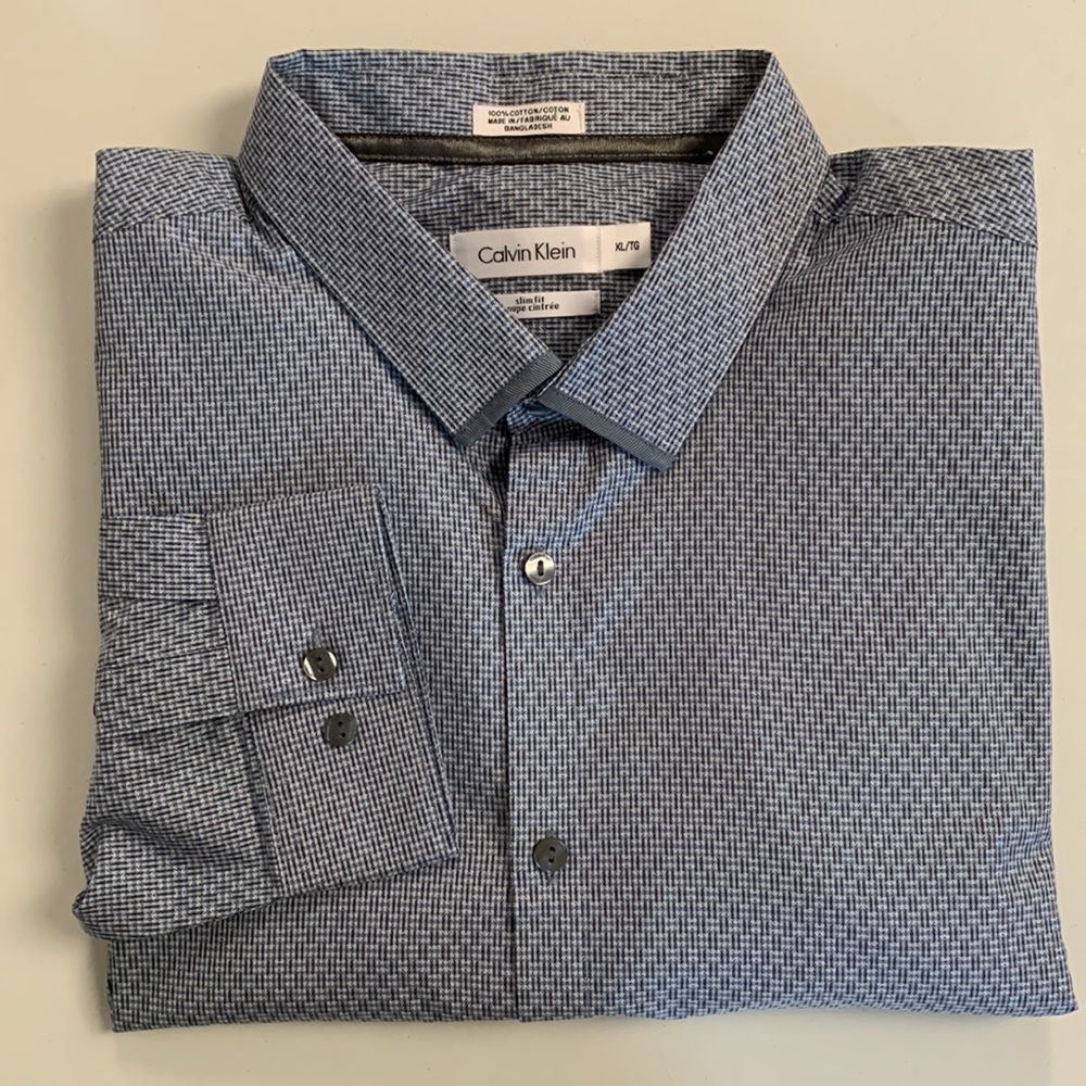 Calvin Klein slim fit button down shirt sz XL